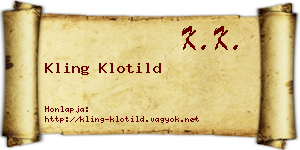 Kling Klotild névjegykártya