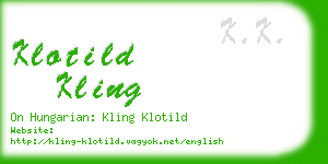 klotild kling business card